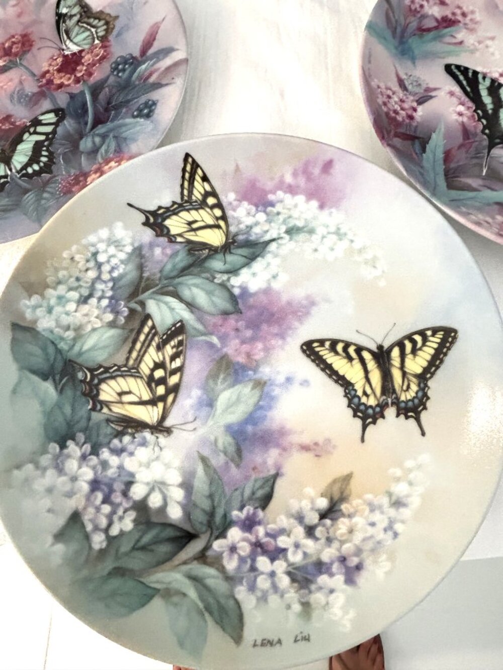 1980s Lena Liu Gossamer Wings Butterfly Plates, Set of 5 - Picture 6 of 8